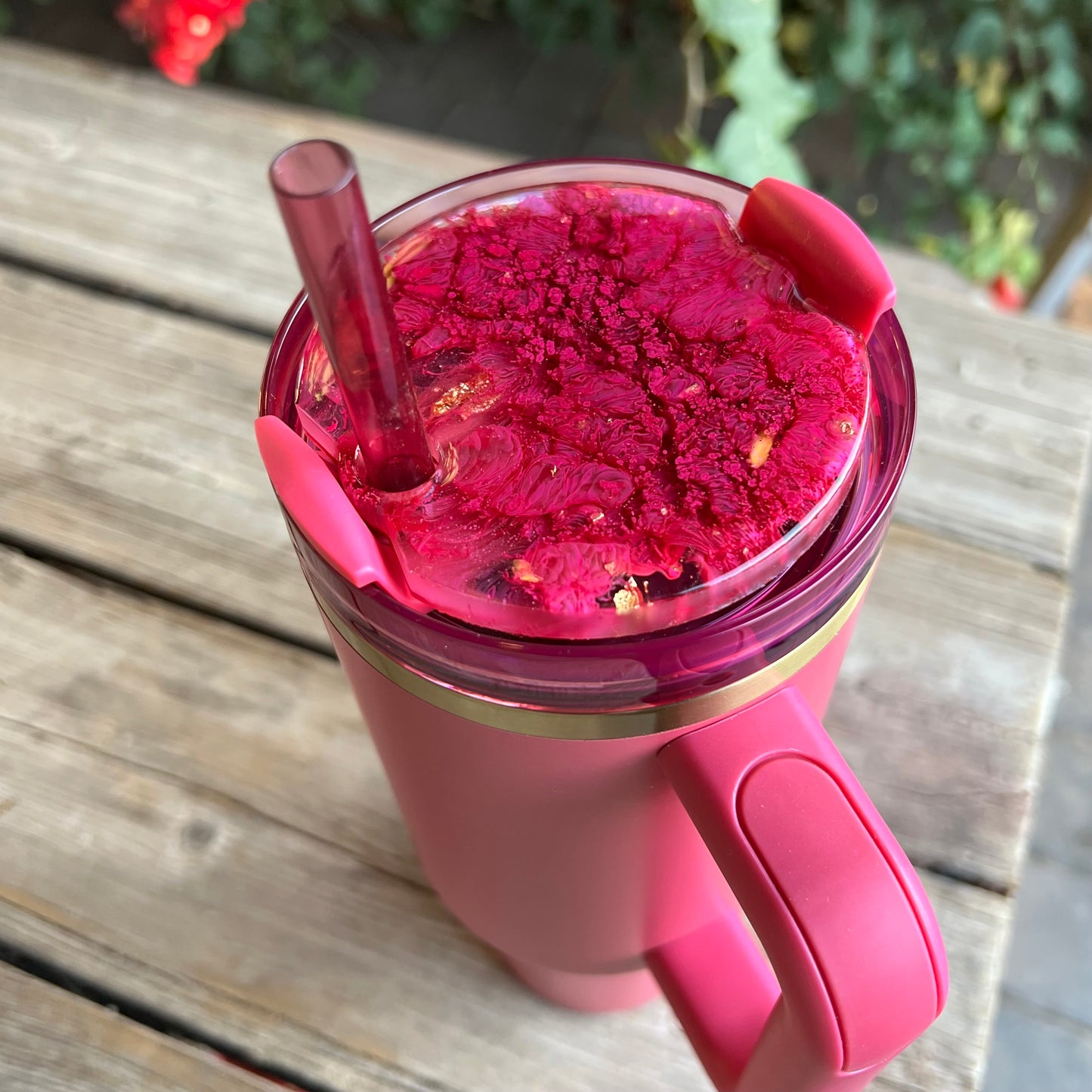 Starbucks x Stanley Berry Pink Glitter Resin Stanley Lid Topper | 20oz, 30oz & 40oz