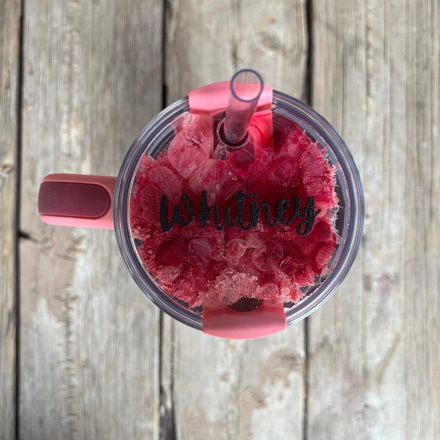 Winter Berry Shimmer Petri Resin Stanley Lid Topper | 30oz & 40oz