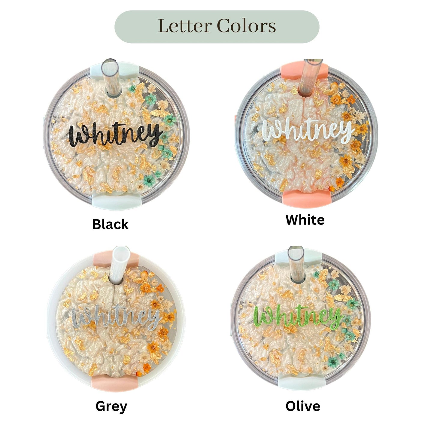 Custom Holiday Floral Stanley Lid Topper | Floral Resin Stanley | Halloween Stanley Accesory | Resin Custom Stanley Lid | Fits 30oz / 40oz