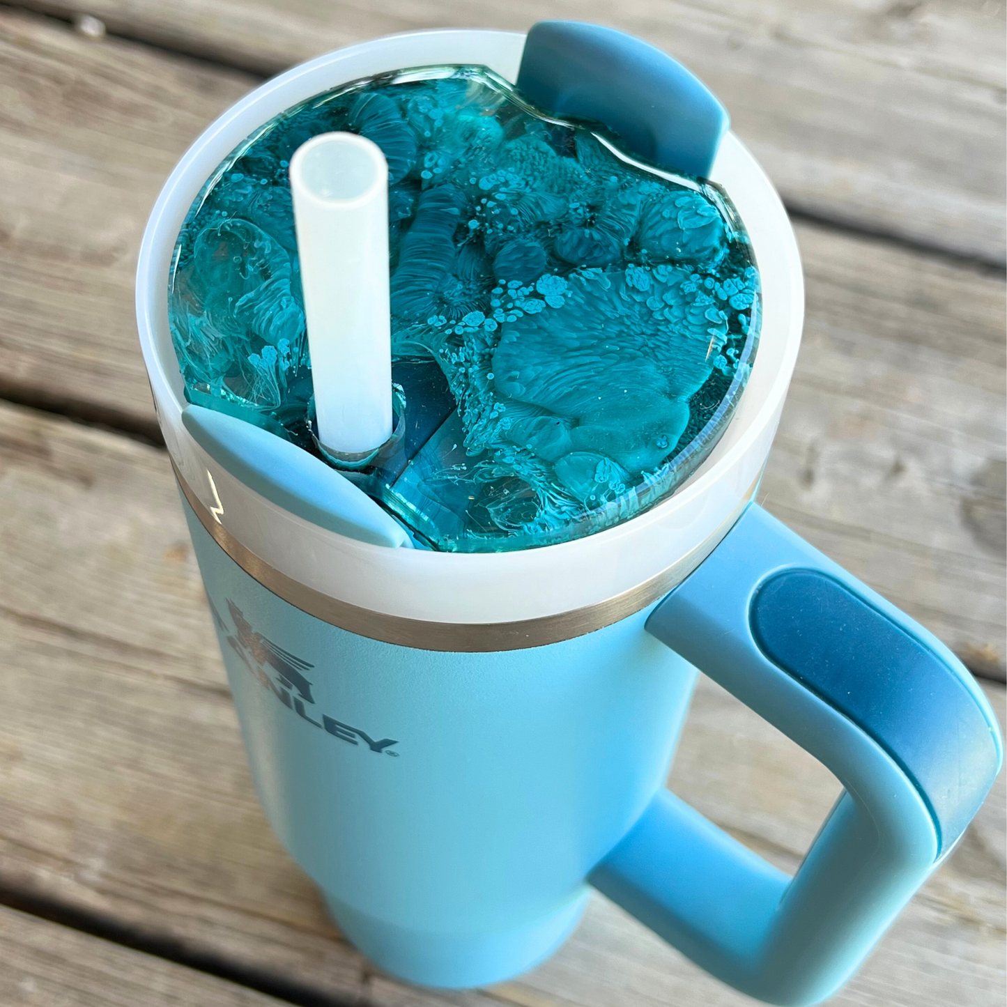 Pool Resin Stanley Lid Topper | 30oz & 40oz