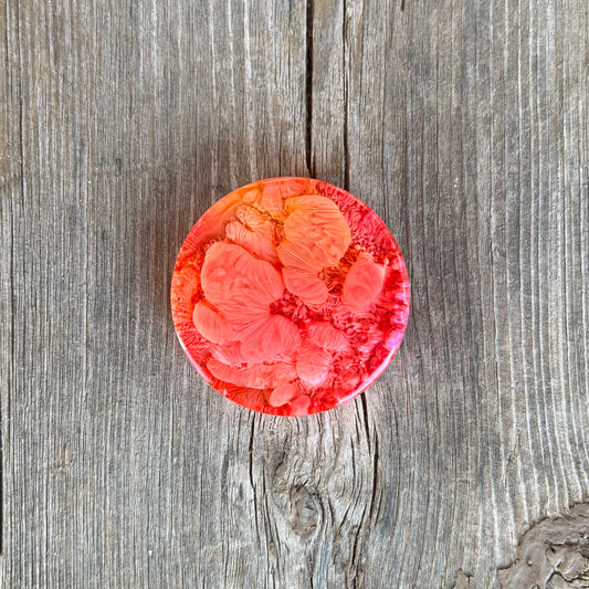 1.5” Pink and Orange Petri Resin Magnet | 3 for $12 | Petrified Clouds