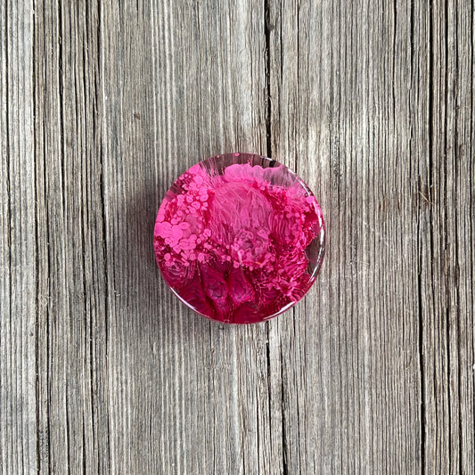 1.5” Pink and Cranberry Petri Resin Magnet | 3 for $12 | Petrified Clouds