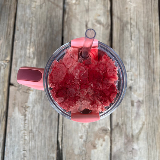 Winter Berry Shimmer Petri Resin Stanley Lid Topper | 30oz & 40oz