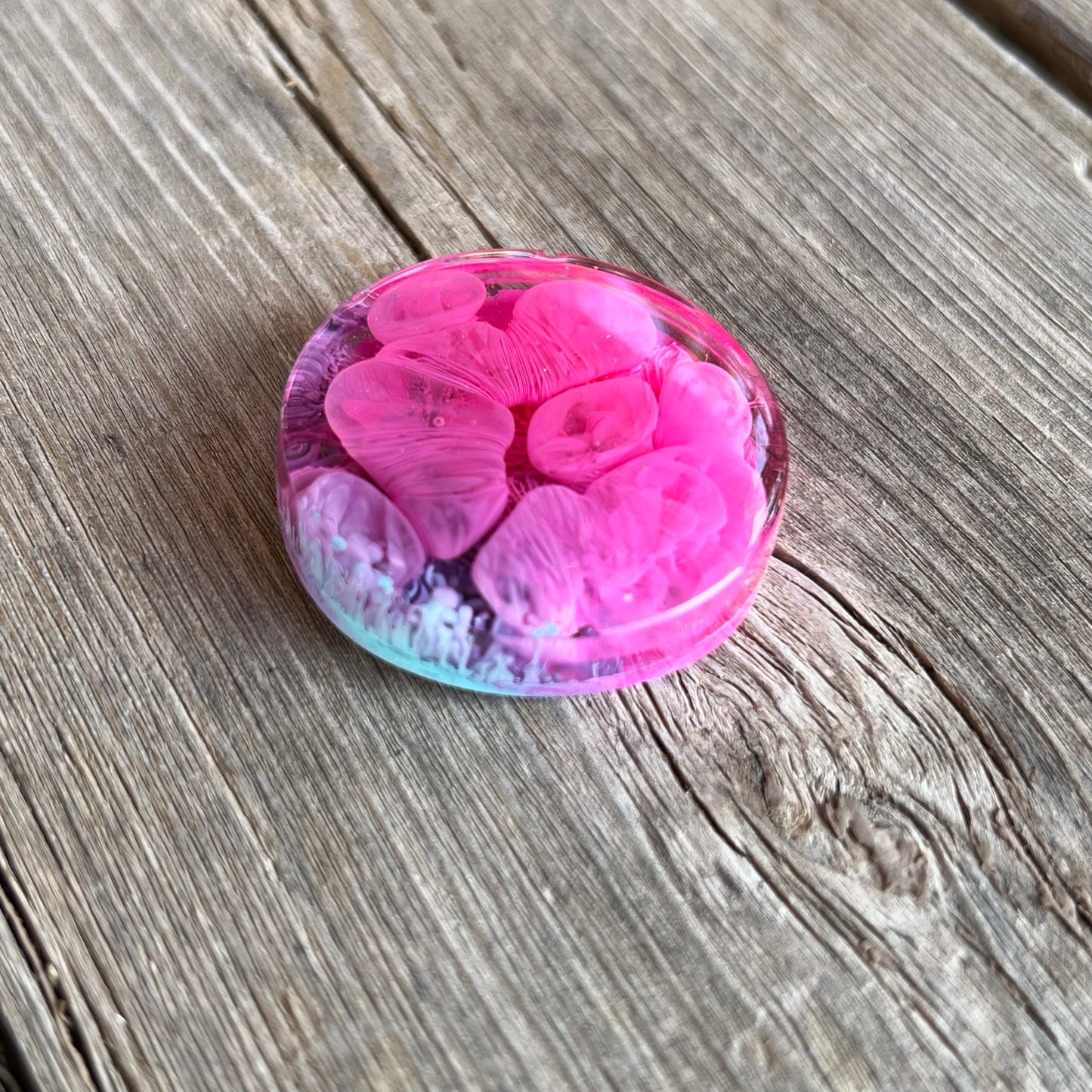 1.5” Pink and Blue Petri Resin Magnet | 3 for $12 | Petrified Clouds