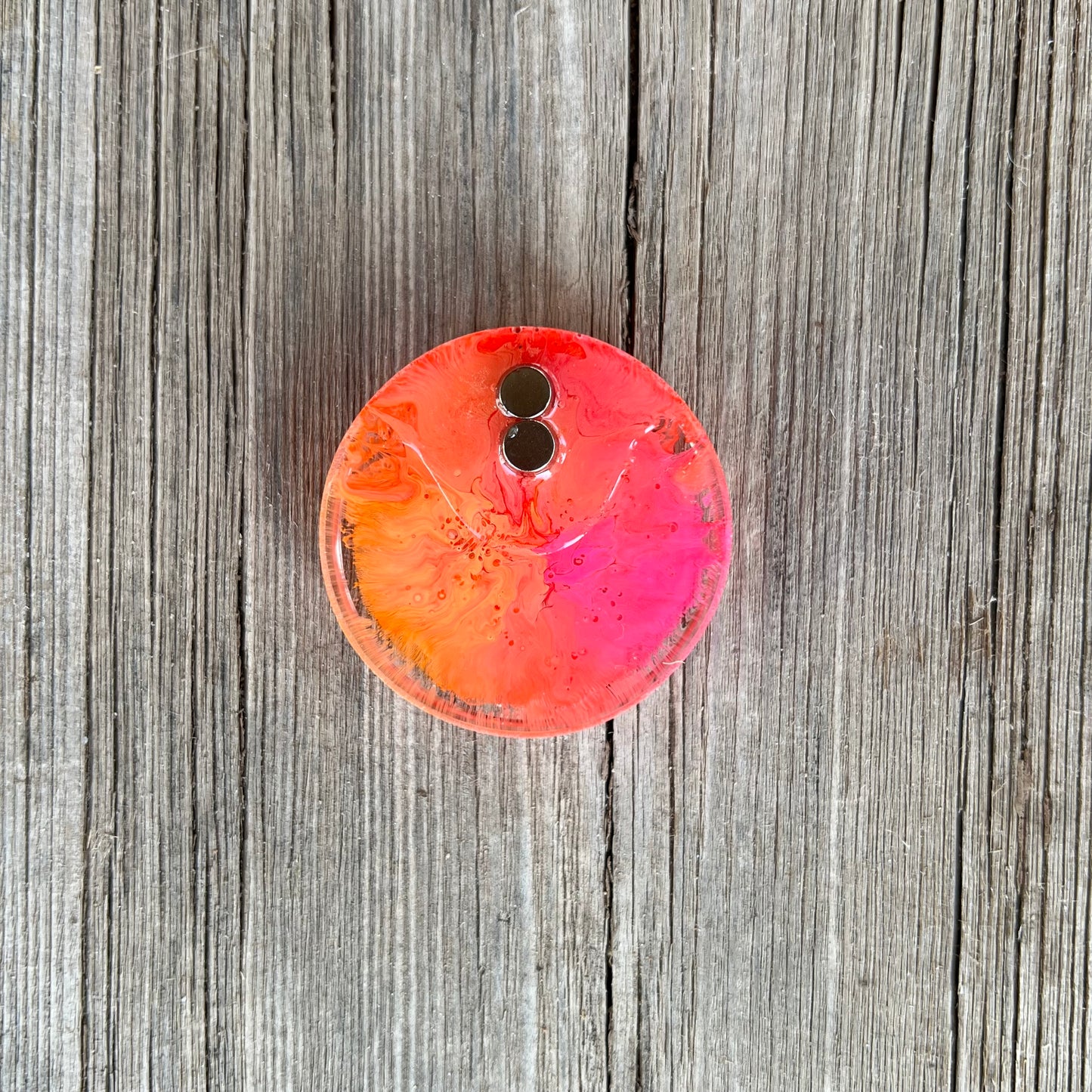 1.5” Pink and Orange Petri Resin Magnet | 3 for $12 | Petrified Clouds