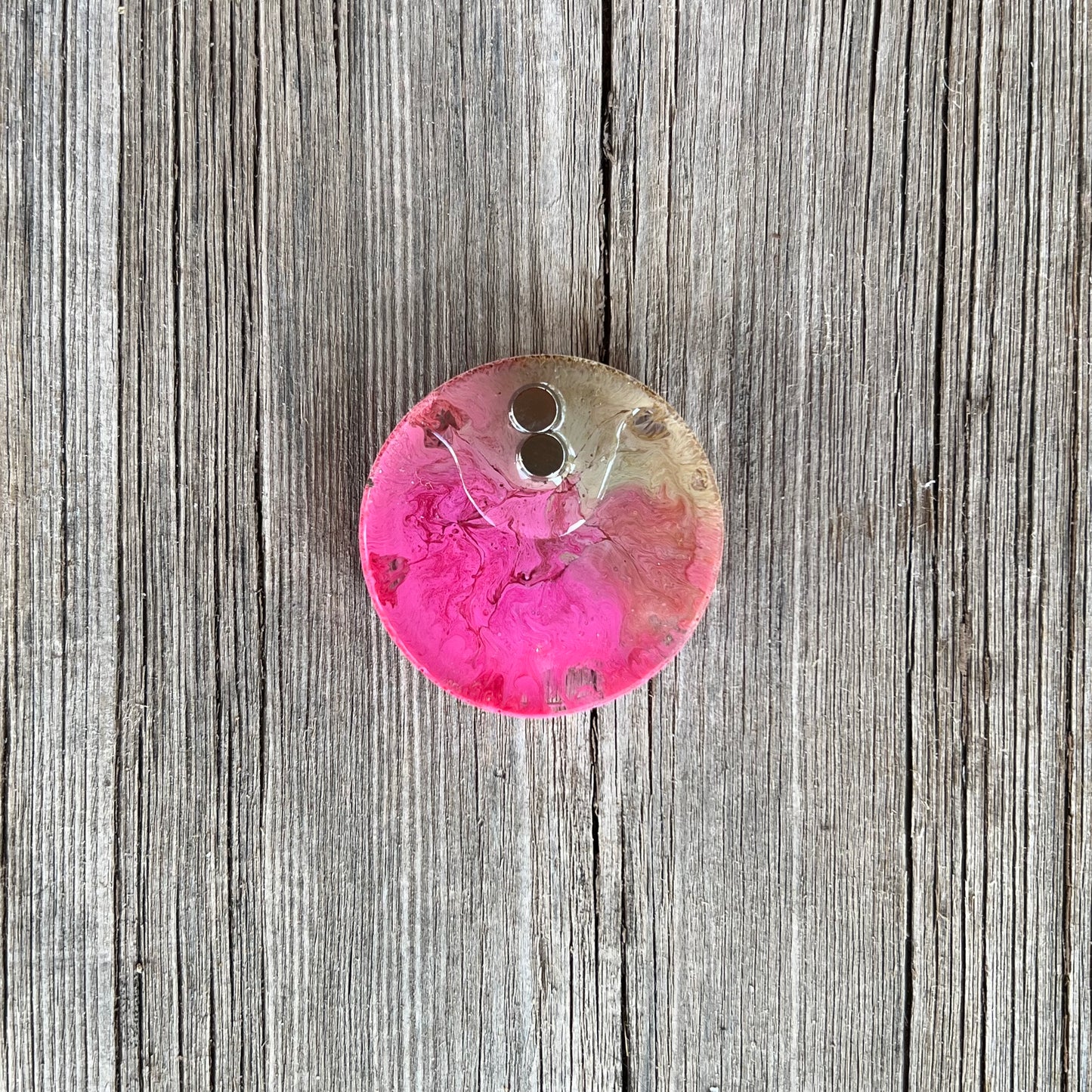 1.5” Pink and Moss Petri Resin Magnet | 3 for $12 | Petrified Clouds