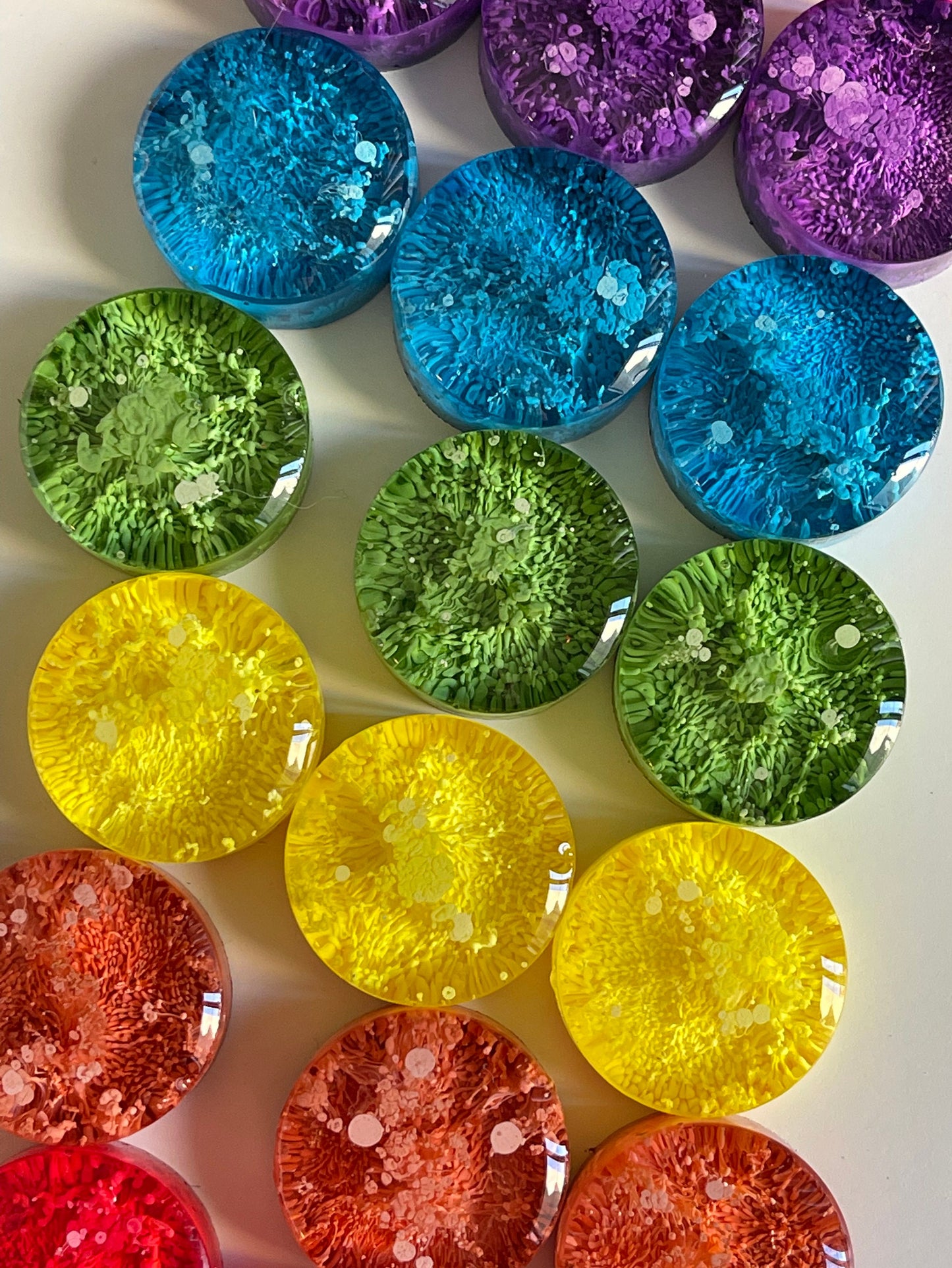 Petri Resin Magnets 1" Rainbow Set